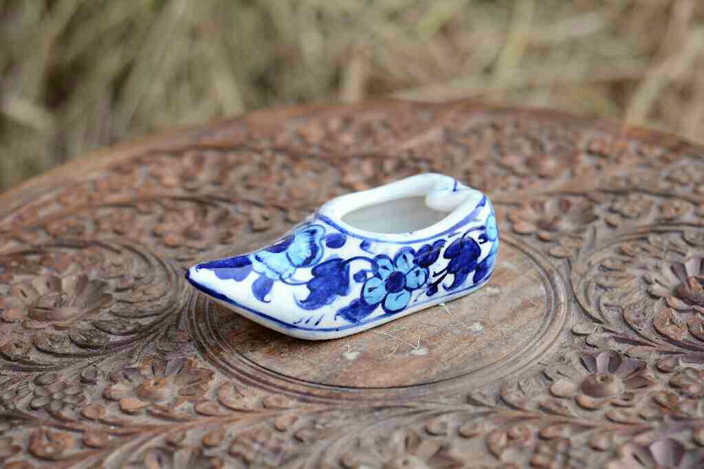 Blue Pottery RoundShaped Ashtray - Duplicate IMG # 1