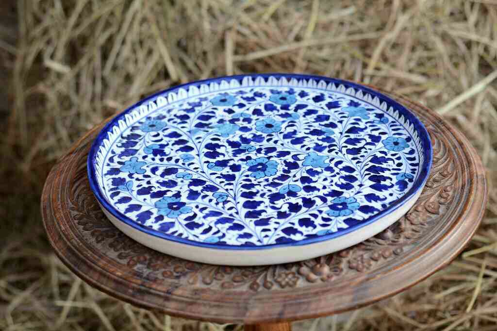 Blue pottery Pizza Tray IMG # 1