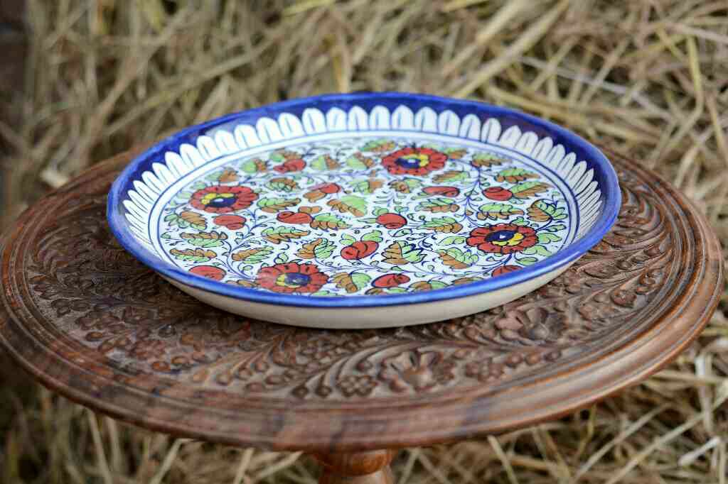 Blue pottery Pizza Tray - Duplicate IMG # 1