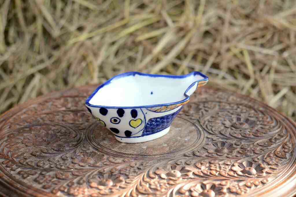 Blue Pottery Fish Design Raita Bowl IMG # 1