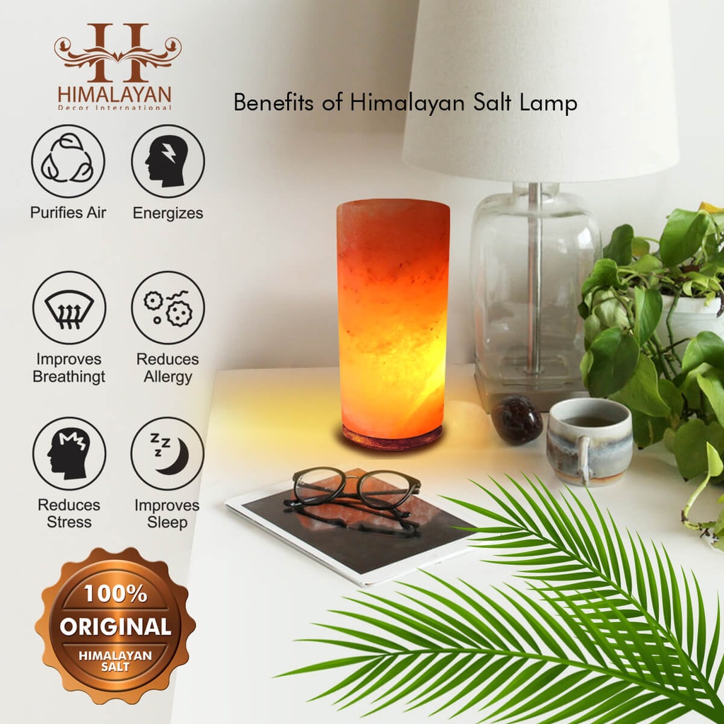 Himalayan Salt Lamp Cylinder Shape (Large)