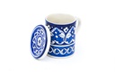 Blue Pottery Mug with Lid