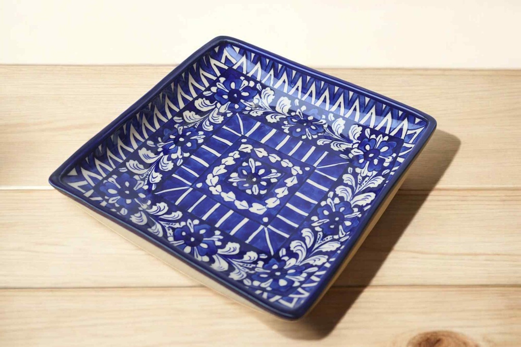 Blue Pottery Square Dish
