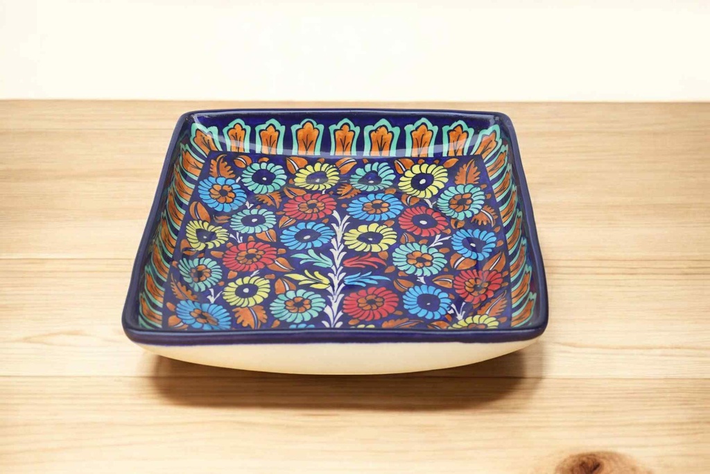 Blue Pottery Square Dish