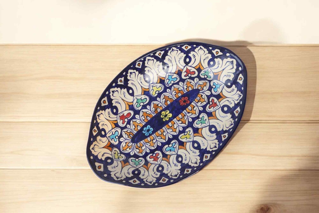 Blue Pottery Rice Dish