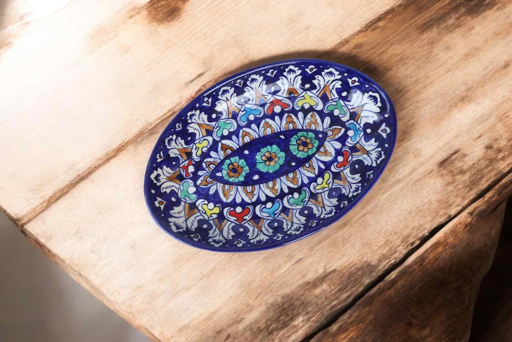 Blue Pottery Rice Dish