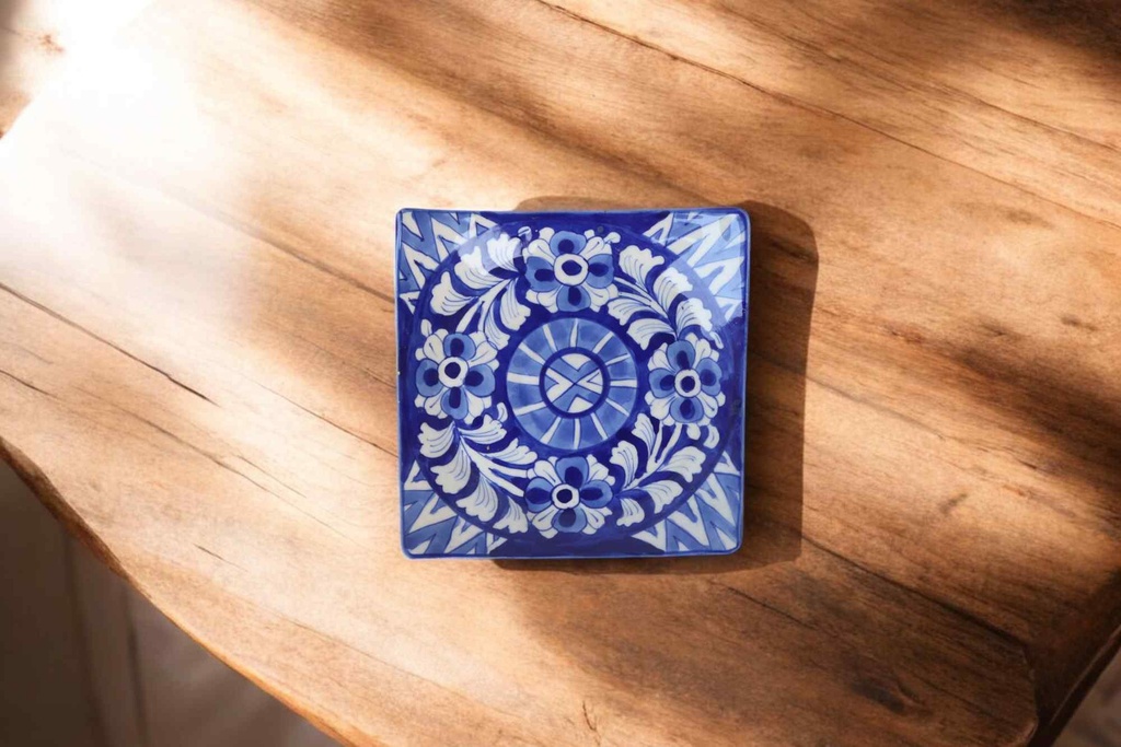 Blue Pottery Square Plate
