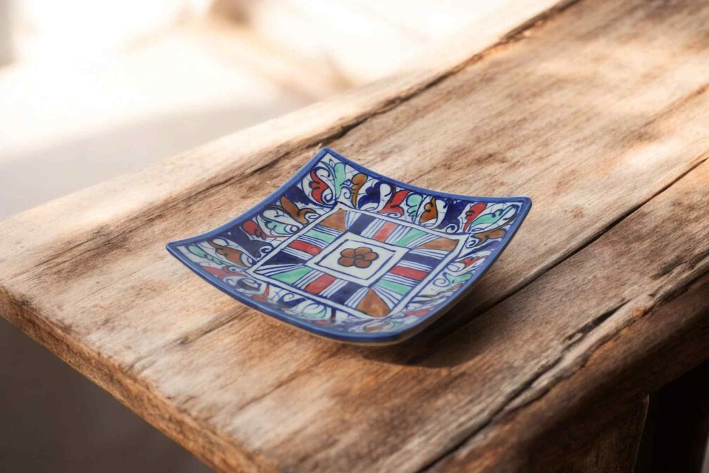 Blue Pottery Square Plate