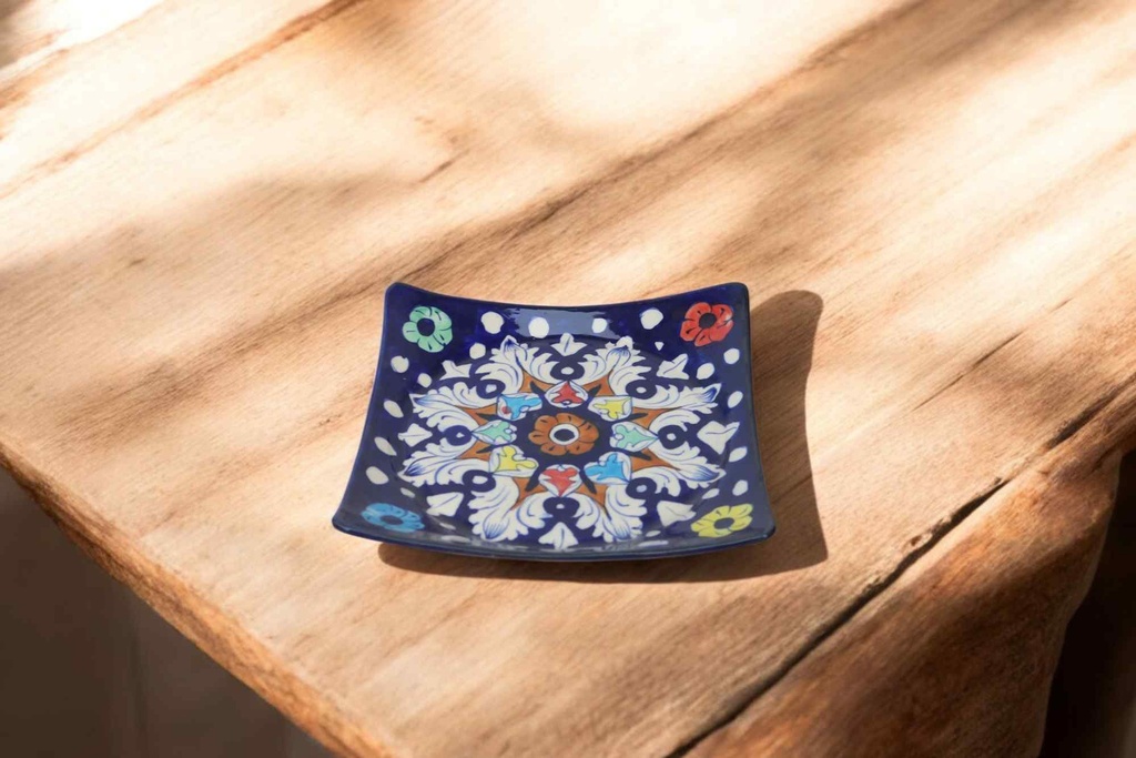 Blue Pottery Square Plate