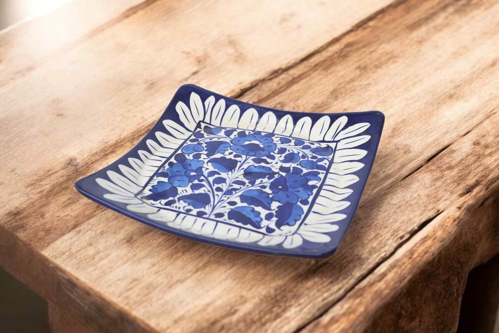 Blue Pottery Square Plate