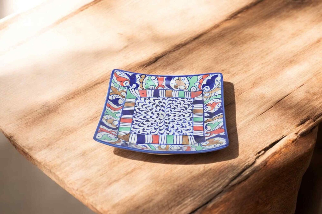Blue Pottery Square Plate