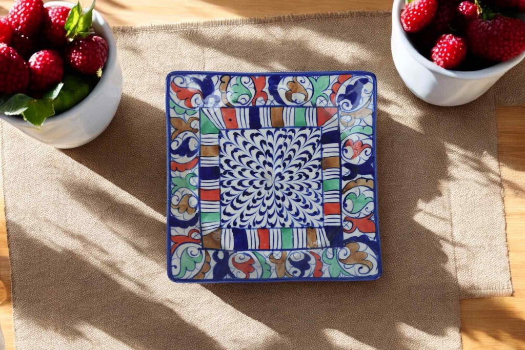 Blue Pottery Square Plate