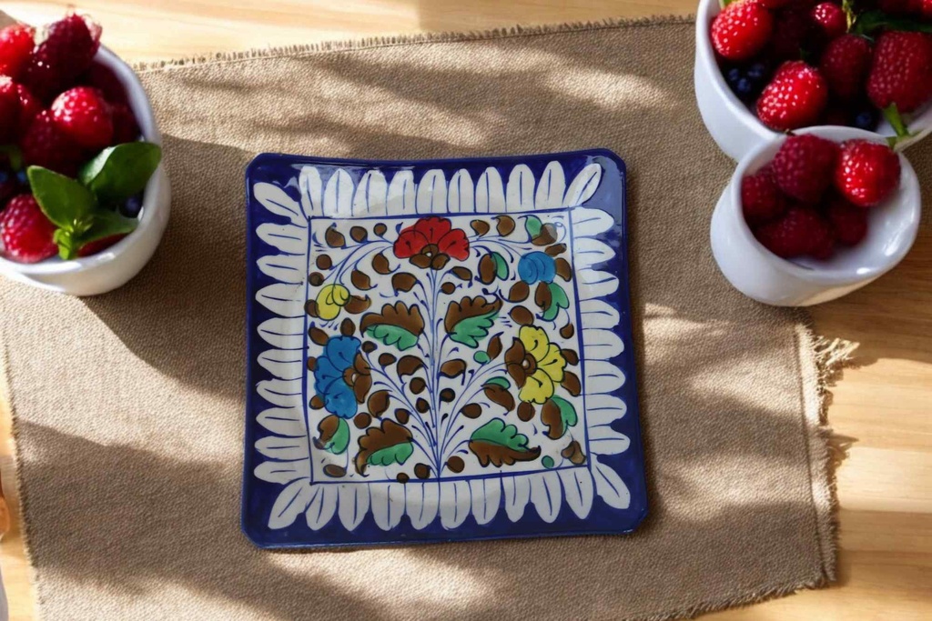 Blue Pottery Square Plate