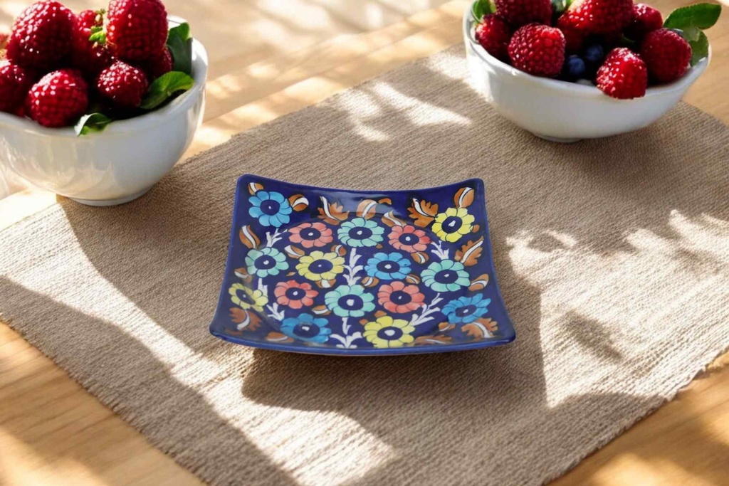 Blue Pottery Square Plate
