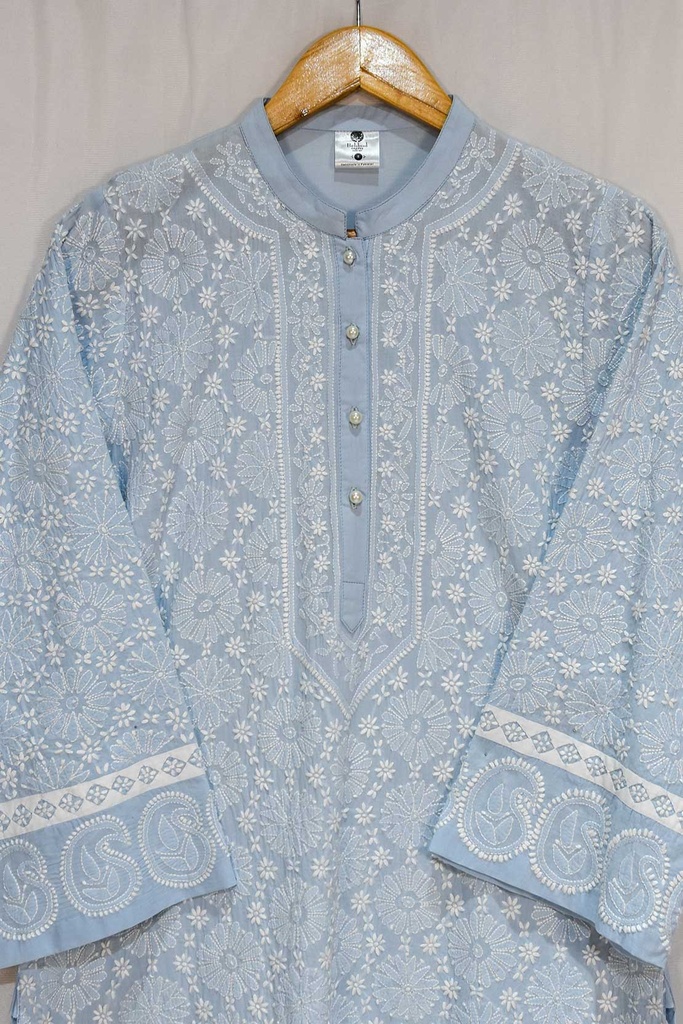Extra image for Blue Shadow Embroidered kurta