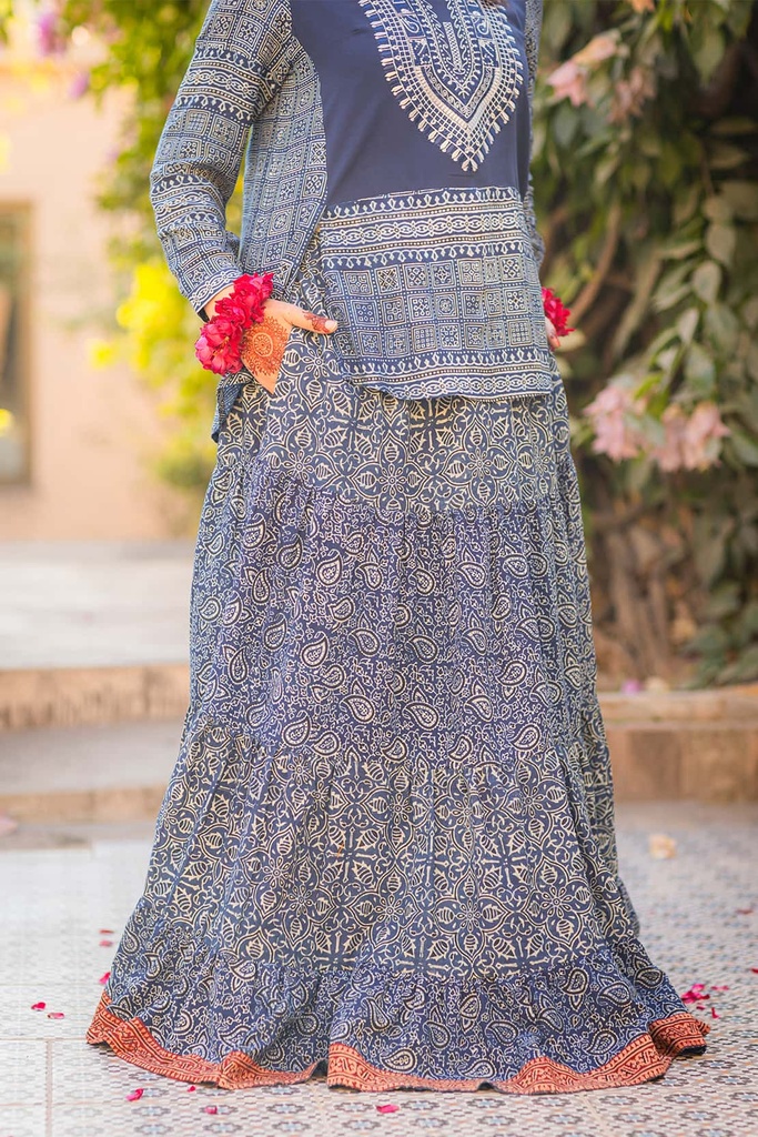 Extra image for Indigo Ajrak Skirt