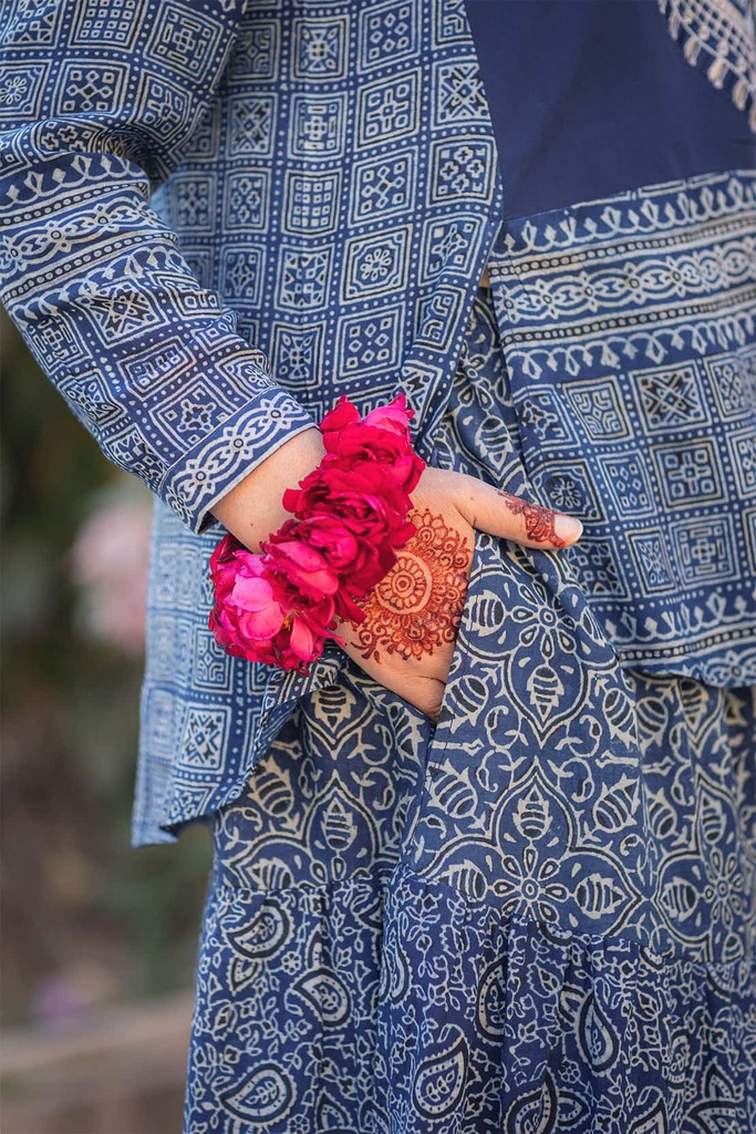 Extra image for Indigo Ajrak Skirt