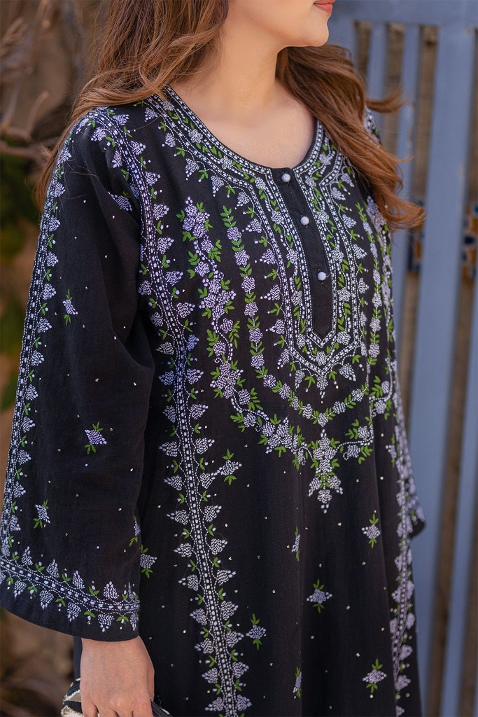 Extra image for BLACK RUNNING STITCH KURTA