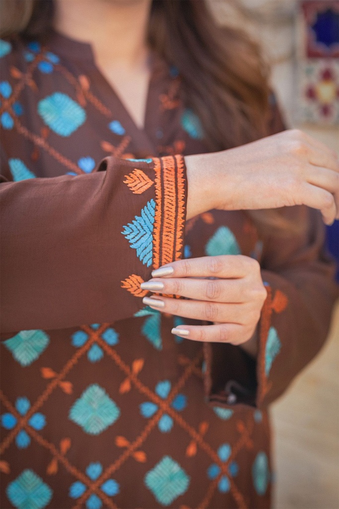 Extra image for PHULKARI BROWN SUIT