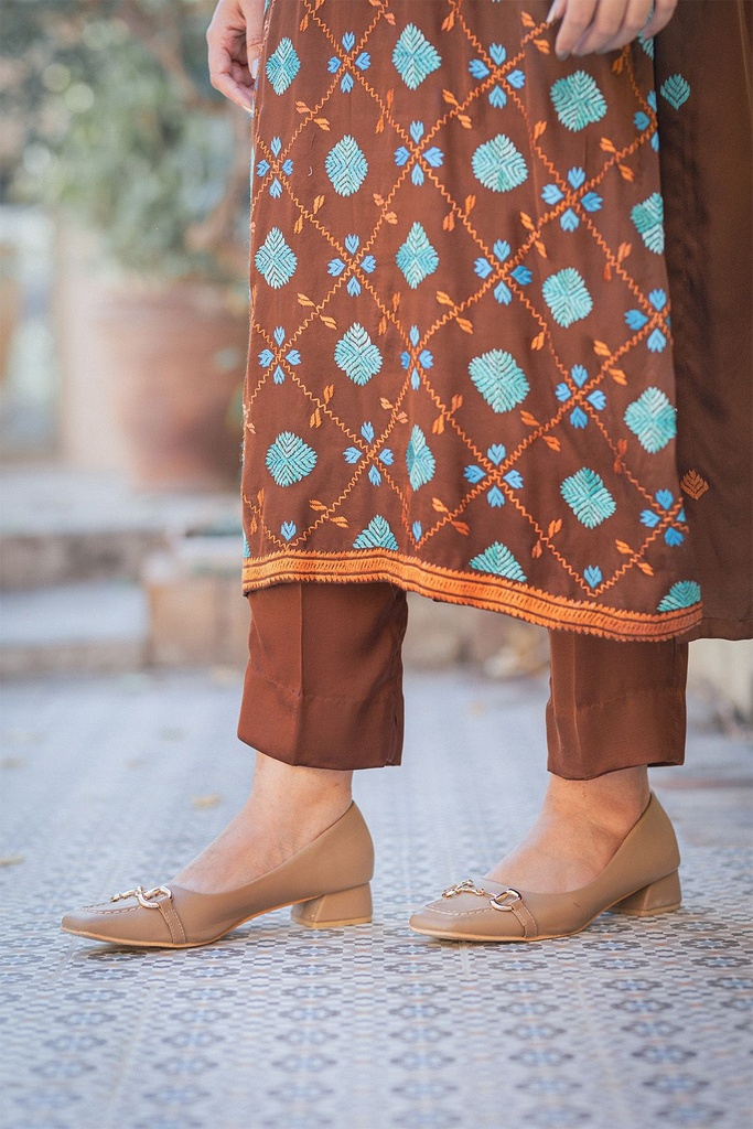 Extra image for PHULKARI BROWN SUIT