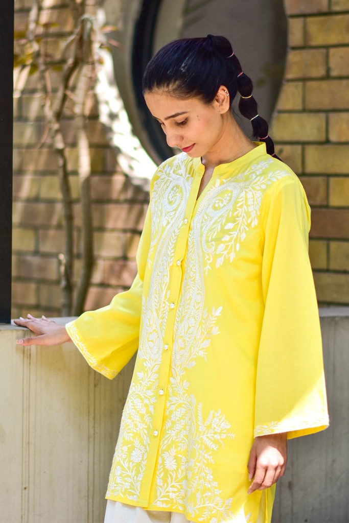 Extra image for Yellow Embroidered Kurta