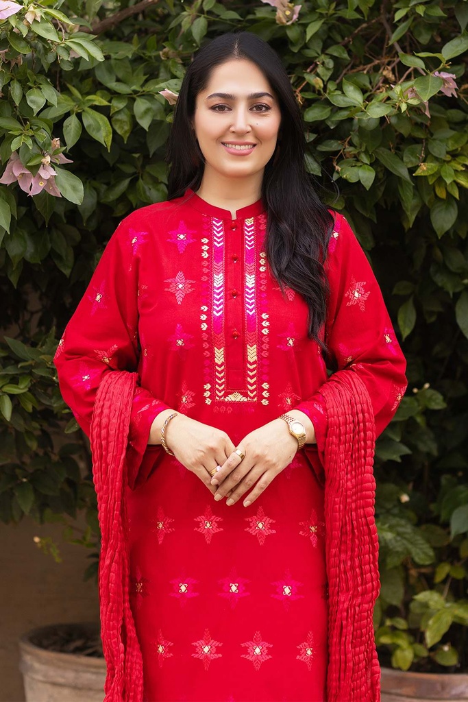 Extra image for Persian Red Hand Embroidered Kurta