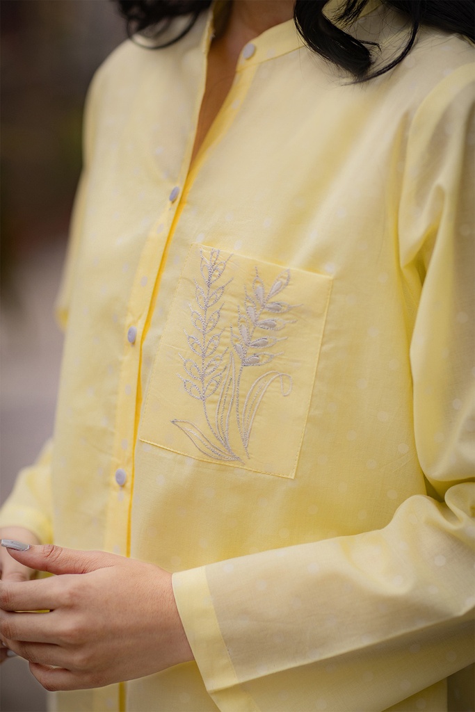 Extra image for Embroidered Lemon Kurta