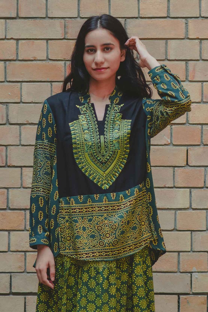 Extra image for Green Ajrak Kurti