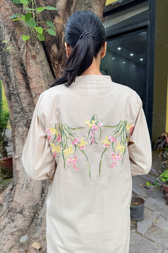 Extra image for Beige Applique Kurta