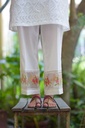 Extra image for White Embroidered Pants