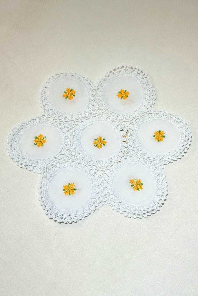 Extra image for YELLOW EMBROIDERED TABLE MAT