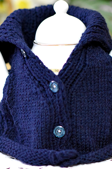 Extra image for Collar Tea Cosy - Navy Blue