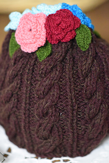Extra image for Flower Tea Cozy - Chocolate Brown