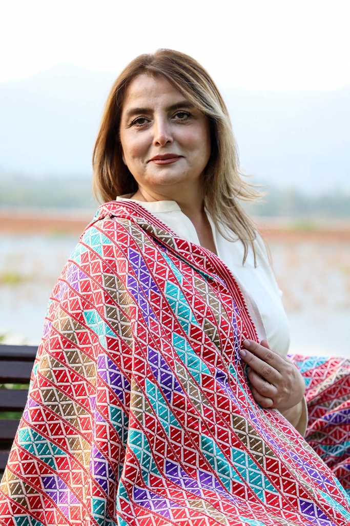 Extra image for Radiant - Jisti phulkari shawl