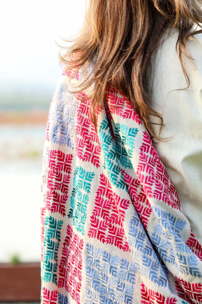 Extra image for Splashy - Jisti phulkari shawl