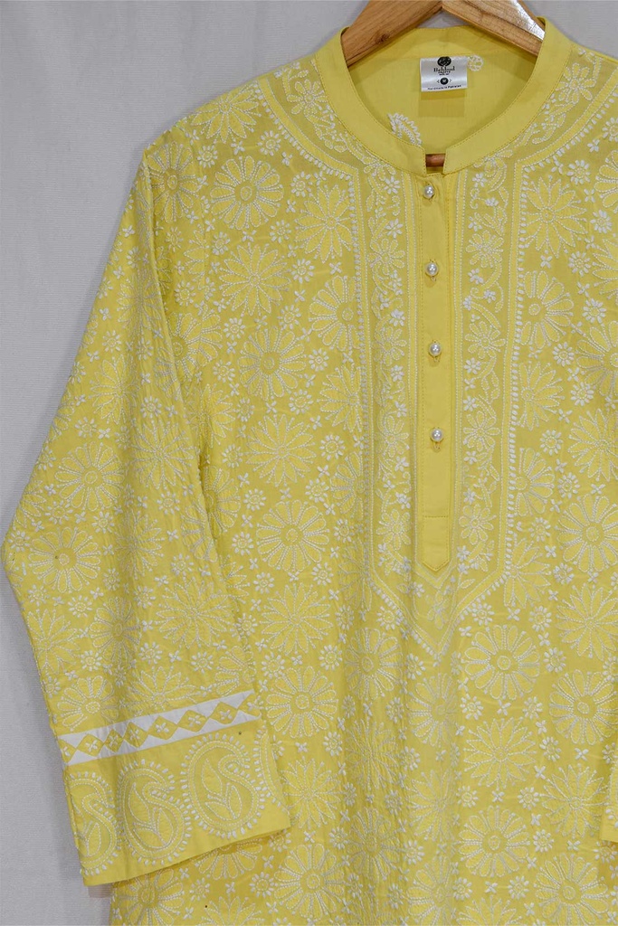 Extra image for Lemon Shadow Embroidered kurta