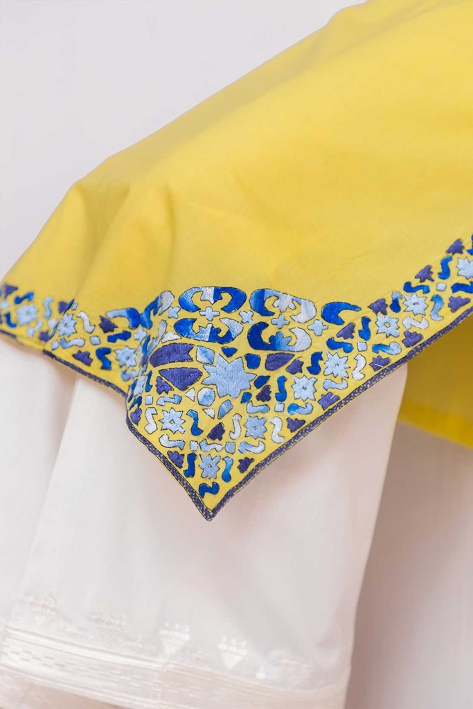 Extra image for Yellow Kurta with Blue Jisti