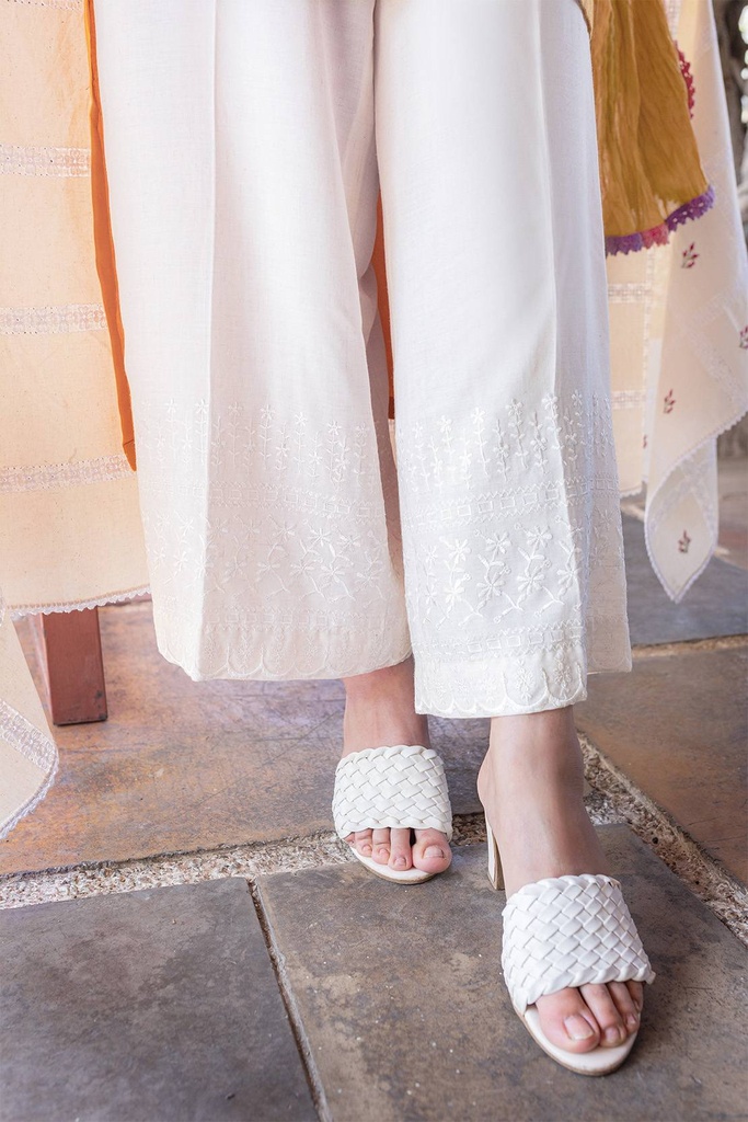 Extra image for Warm White Embroidered Pants