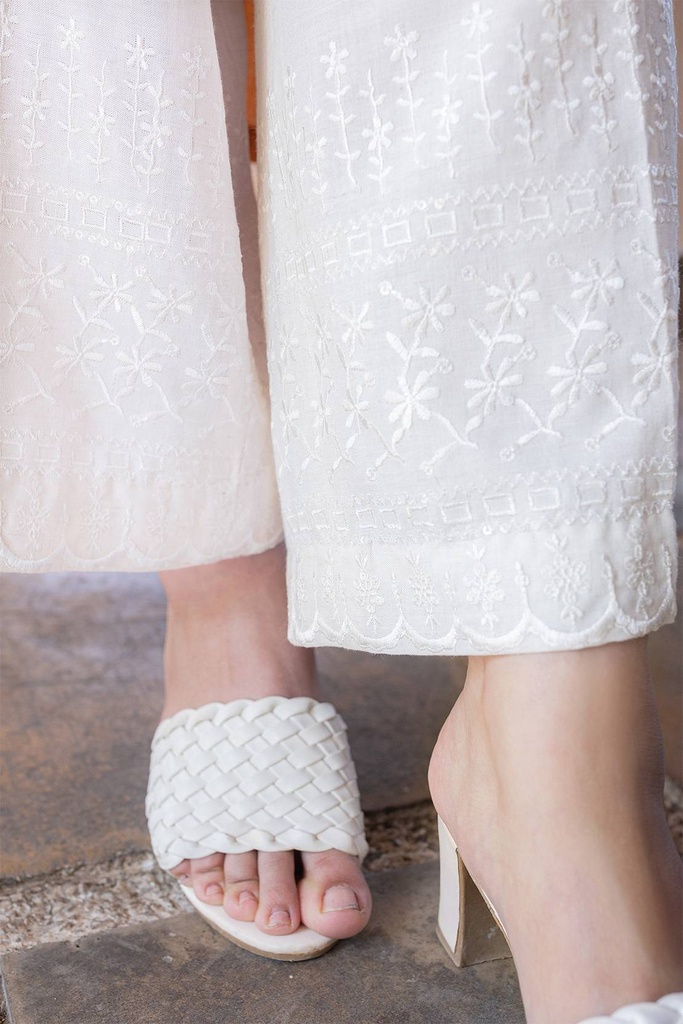 Extra image for Warm White Embroidered Pants