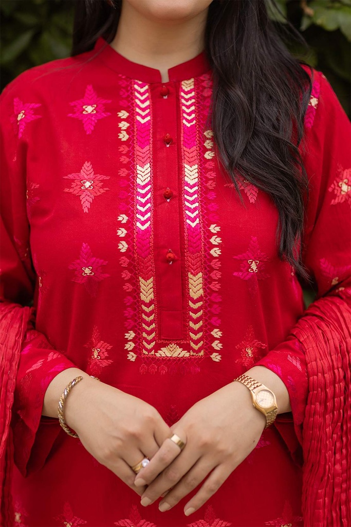 Extra image for Persian Red Hand Embroidered Kurta