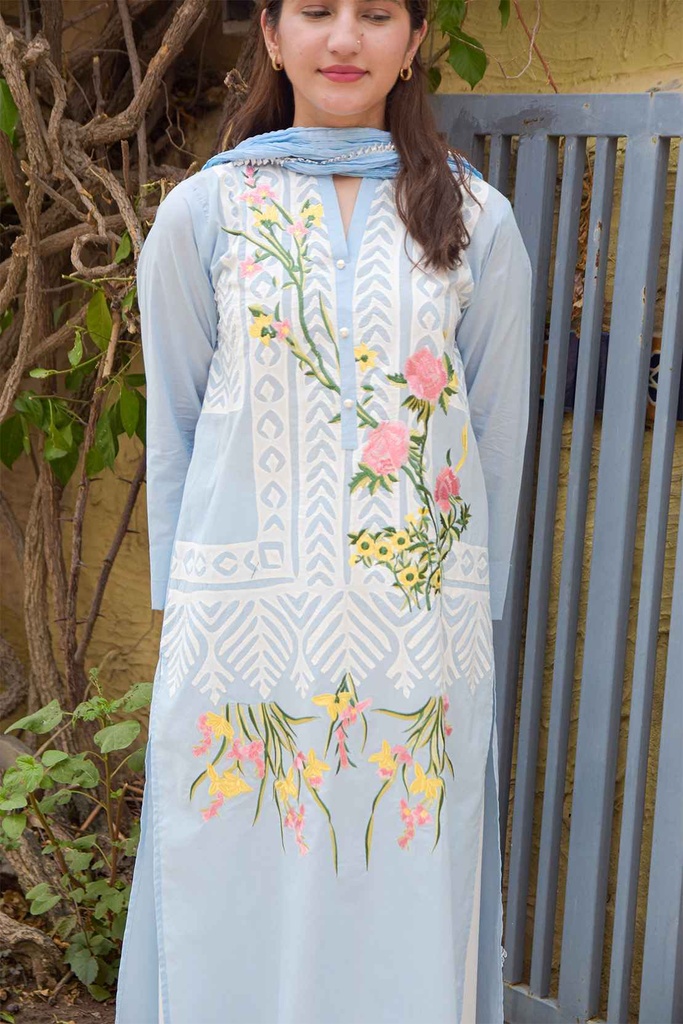 Extra image for Marian Blue Applique Kurta
