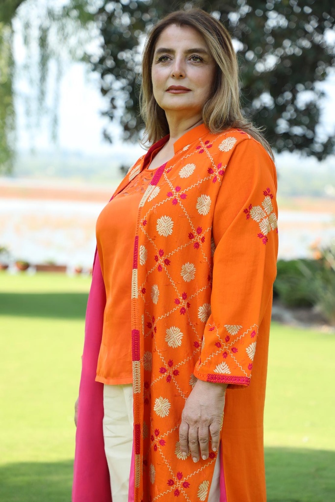 Extra image for Tangerine - Pashmina Emroidered Gown