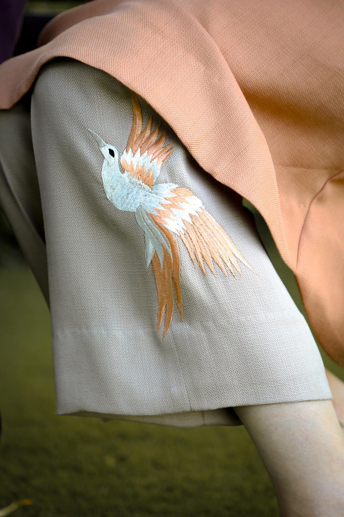 Extra image for Beaming 3- Embroidered Silk Khaddar