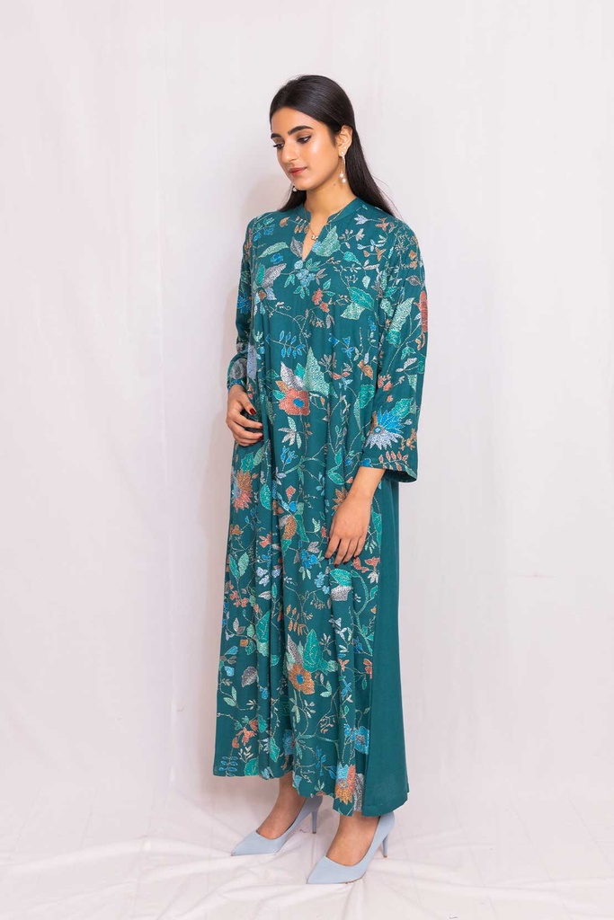 Extra image for kaftan with floral embroidery