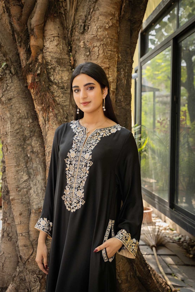 Extra image for Embroidered Black kaftan