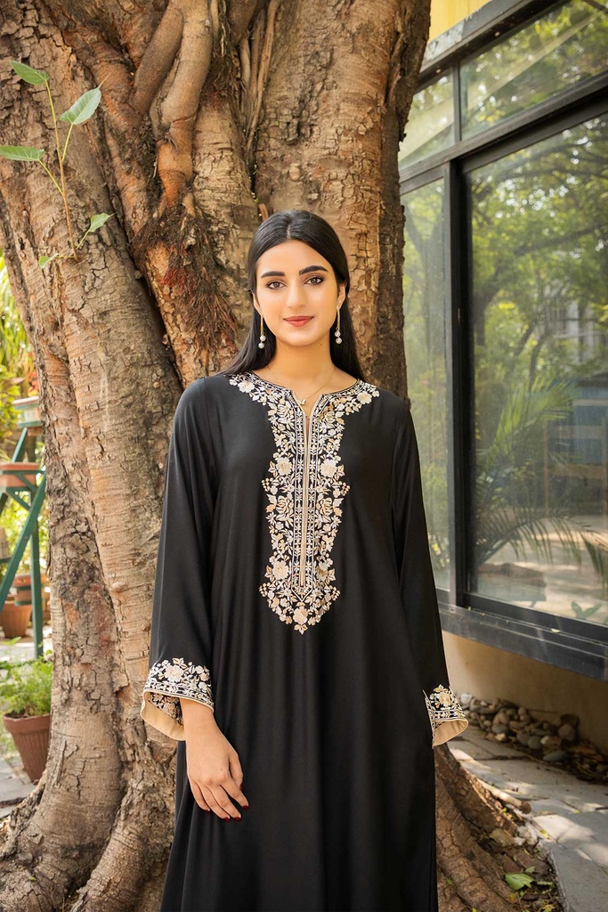 Extra image for Embroidered Black kaftan