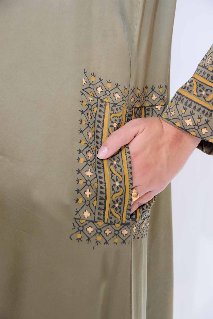 Extra image for Pickle Green Silk Dress