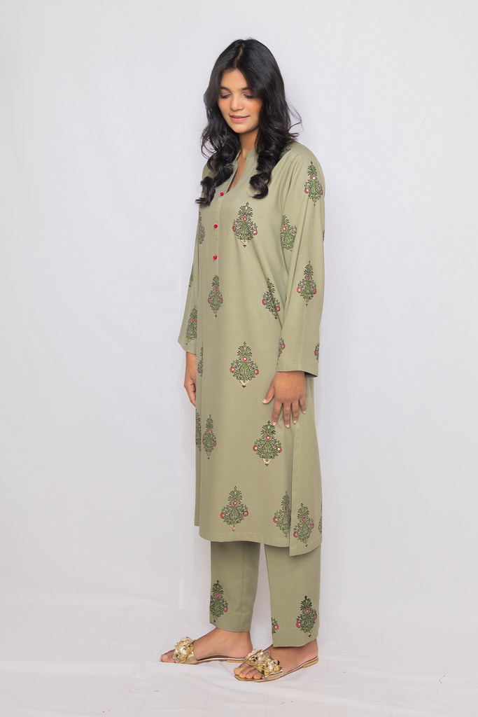 Extra image for OLIVE BLOCKPRINT SUIT