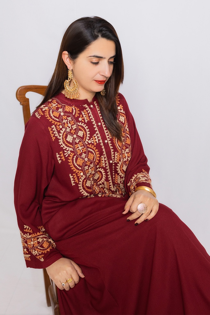 Extra image for Vibrant Maroon Kaftan