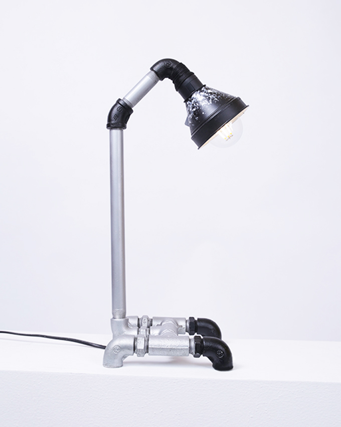 P-Lamp Plumbing Lamp Silver & Black